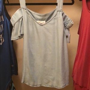 Blue off the shoulder